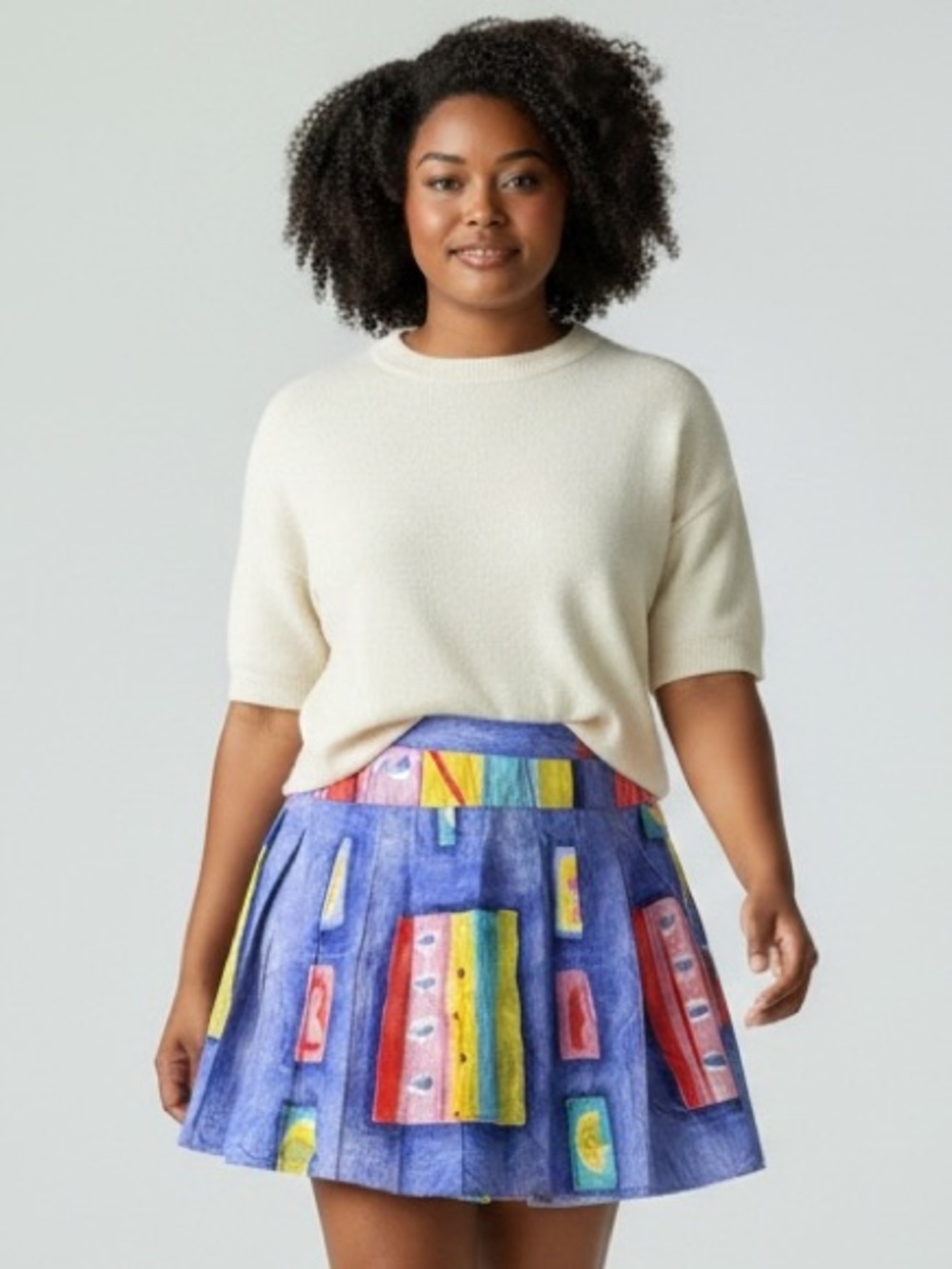 Lily's of Beverly Hills Vintage Tennis skirt Pleated hand-painted style abstract